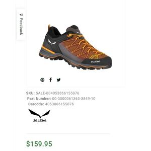 Salewa MS MTN Trainer Lite Ombre Blue Carrot Hiking Shoes 61363-3849 Mens 10.5